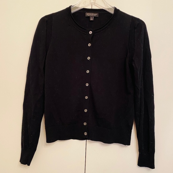 Banana Republic I Merino Pointelle Cardigan I Black I 2017 - Picture 10 of 16